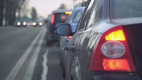 Close-up of a burning car rear light. Stock Footage 125351168