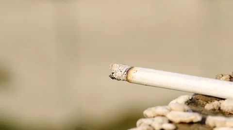 Close up of Burning cigarette Stock Footage 42787859