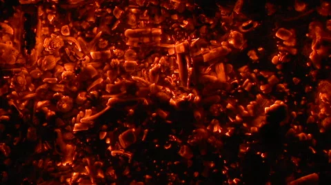 Close up of burning coals Stock Footage 62643619
