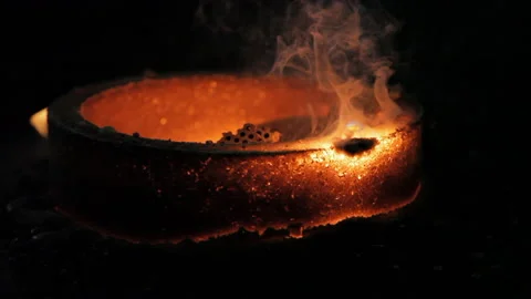 Close up of a burning container Stock Footage 231497015