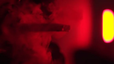 Close up of burning Cuban cigar end Stock Footage 121536470