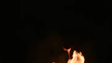 Close up of the burning fire on the black background. Stock-Footage 85495201