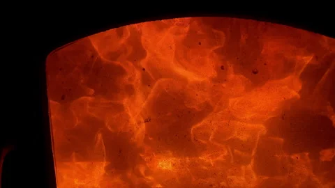 Close up of burning fire flames in fireplace Vídeo Stock 331231015