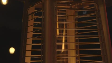 Close up of burning fire lantern at night time Stock Footage 247331141