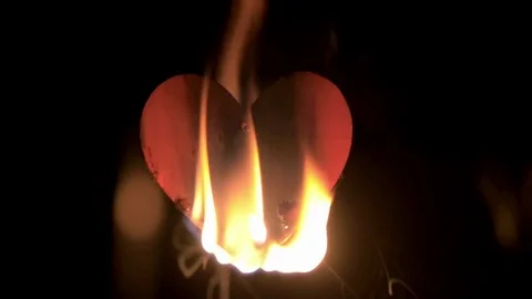 Close-up of burning heart shape Stock Footage 77659651
