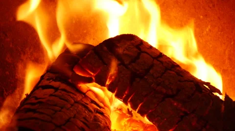 Close up of burning logs Video stock 43652053
