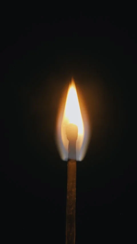 Close Up of Burning Matchstick Igniting And Fading Out Stock Footage 324994854