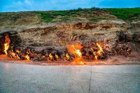Close up of burning mountain Stock Photos