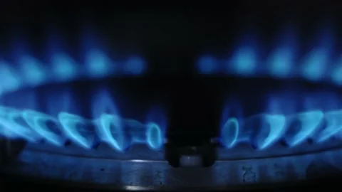 Close-up burning of natural gas flame. Stock Footage 220137258