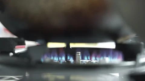 Close up of a burning stove Stock Footage 261248076