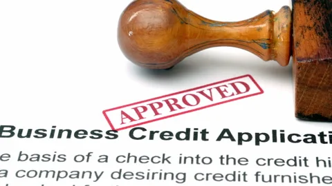 Close up of business credit application approved Stock Footage 344477421