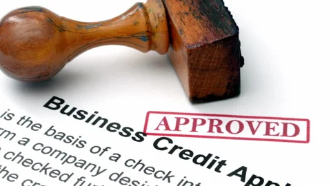 Close up of business credit application approved Stock Footage 346186175