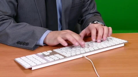 Close up of Business Man typing on Keyboard 스톡 동영상 83734366