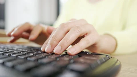 Close up A business woman's typing on computer keyboard at desk office, close Stock-Footage 157889524