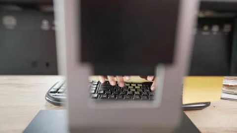 Close up A business woman's typing on computer keyboard at desk office, close Stock-Footage 157889982