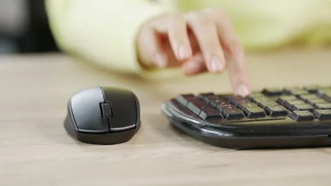 Close up A business woman's typing on computer keyboard at desk office, close Stock-Footage 157890252