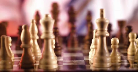 Close up of businessman hands moving chess figure. Stock Footage 131563483