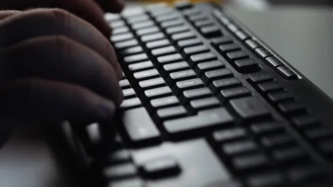 Close up Businessman hands typing on computer keyboard. Stock Footage 169546903
