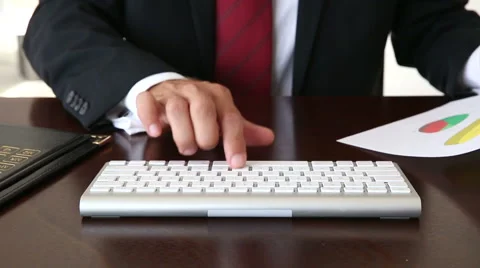 Close Up Of Businessman Hands Typing On Keyboard Stock Footage 55530174