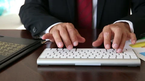 Close Up Of Businessman Hands Typing On Keyboard Stock Footage 55533577