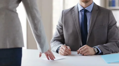 Close up of businessman refusing from money bribe Stock Footage 50168982