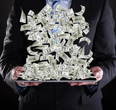 Close-up of businessman using digital tablet Illustrazione stock