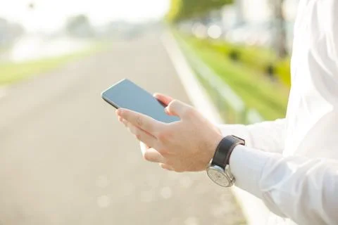 Close up businessman using digital tablet Stock Photos