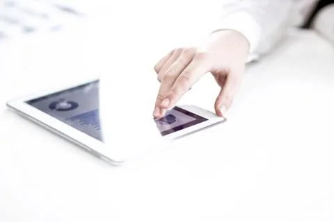 Close up.businessman using digital tablet. photo with copy space Stock Photos