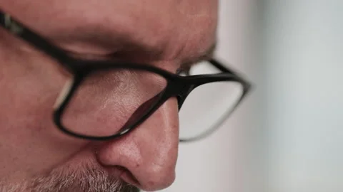 Close-Up of Businessman's Focused Expression Stock Footage 277422727