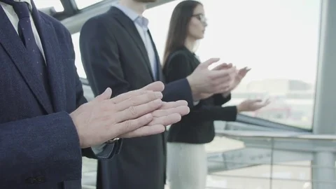 Close-up of businessmen applauded Stock Footage 79726102