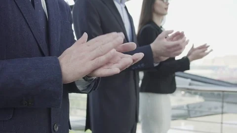 Close-up of businessmen applauded Video stock 79726115
