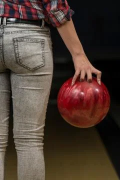 Close-up of a butt next to a bowling ball Stock Photos