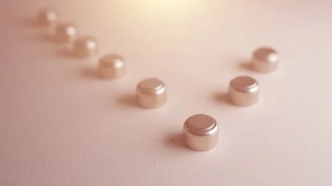 Close up on Button battery. Used in hearing aids. Stock Footage 143807770