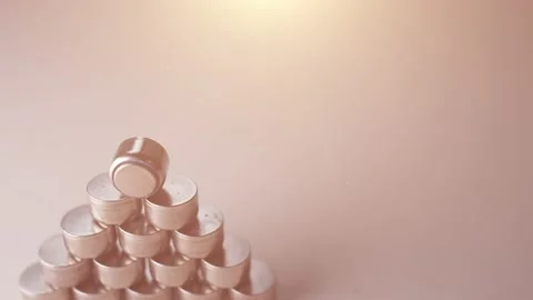 Close up on Button battery. Used in hearing aids. Stock Footage 143816192