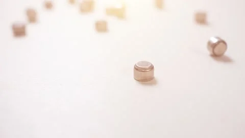 Close up on Button battery. Used in hearing aids. Stock Footage 143822802