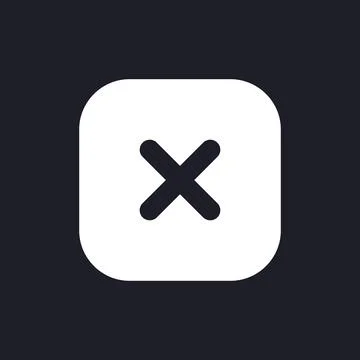 Close button dark mode glyph ui icon Stock Illustration