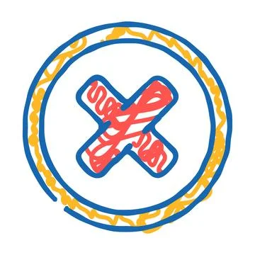 Close button icon doodle illustration Stock Illustration