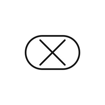 Close button icon outline collection in black and on white background Stock Illustration