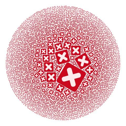 Close Button Icon Round Globula Mosaic Stock Illustration