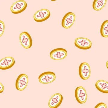 Close button isometric icon seamless pattern Stock Illustration