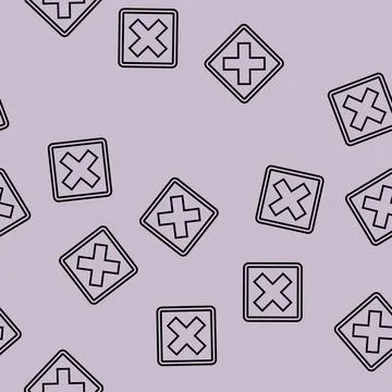 Close button line seamless pattern Stock Illustration