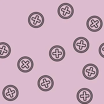 Close button line vector seamless pattern Stock Illustration