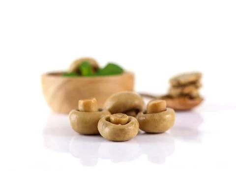 Close up of button mushroom Stock Photos