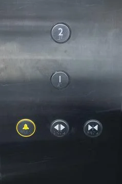 Close-up of the button panel in the elevator. Buttons in the elevator with floor Stock Photos