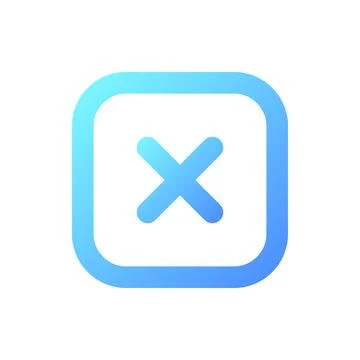 Close button pixel perfect gradient linear ui icon Stock Illustration