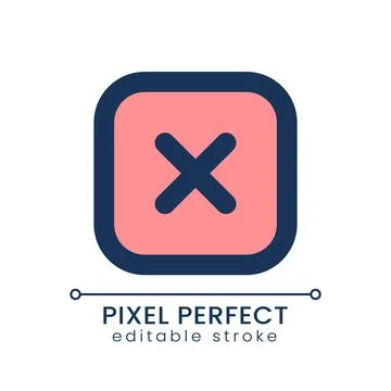 Close button pixel perfect RGB color ui icon Stock Illustration