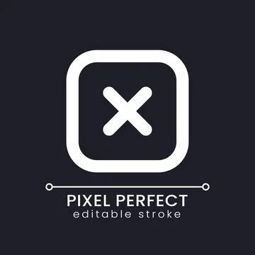 Close button pixel perfect white linear ui icon for dark theme Stock Illustration