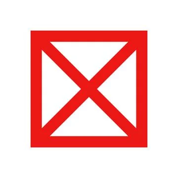 Close button. Red vector icon with cross mark. Stock Illustration