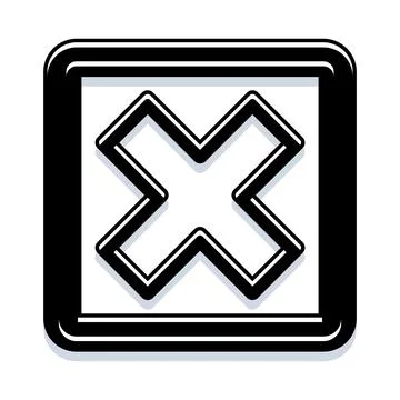 Close button symbol deleting canceling interface icon Stock Illustration
