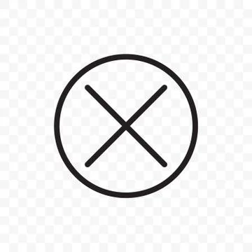 Close button vector icon. X close button symbol, delete cross in circle Stock Illustration